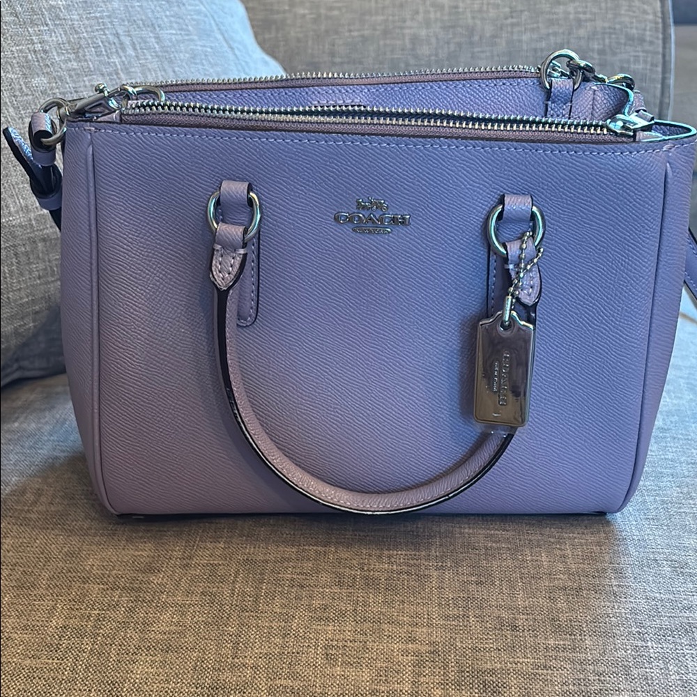 New Coach Light Purple Shoulder Bag with Silver Hardware